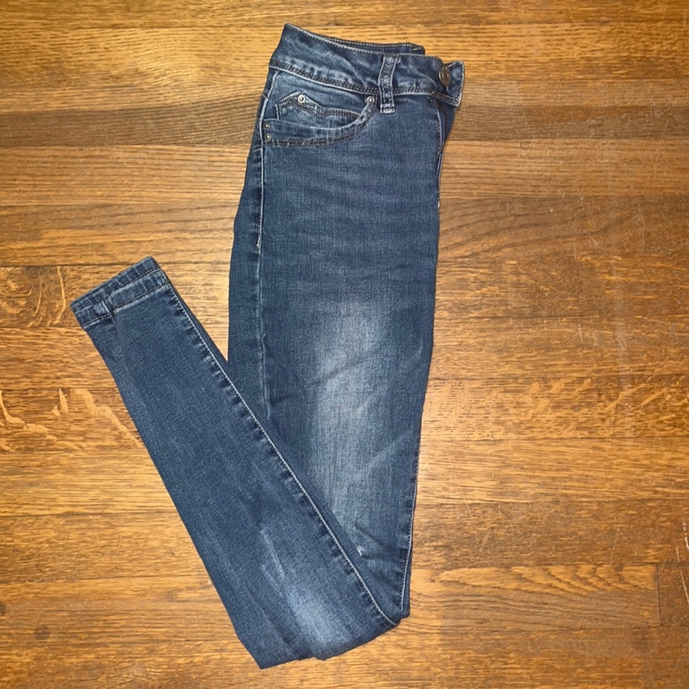 YMI Dark Blue Mid Rise Skinny Jeans